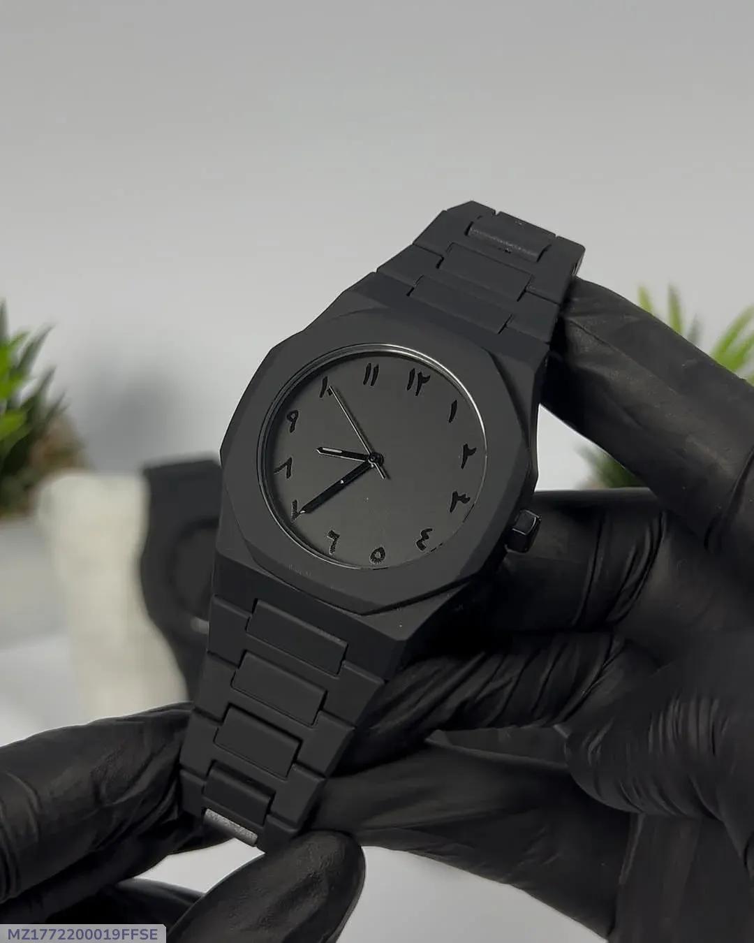 Black Arabic Aura Watch | Premium Black Matte Wristwatch with Modern Minimal Design