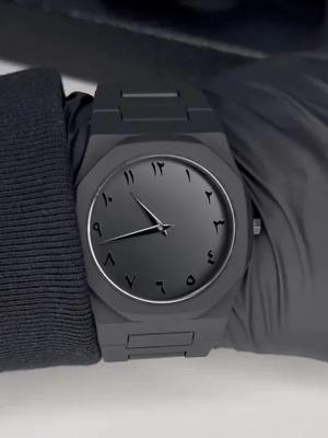 Black Arabic Aura Watch | Premium Black Matte Wristwatch with Modern Minimal Design