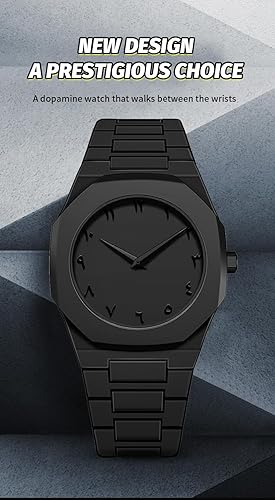 Black Arabic Aura Watch | Premium Black Matte Wristwatch with Modern Minimal Design